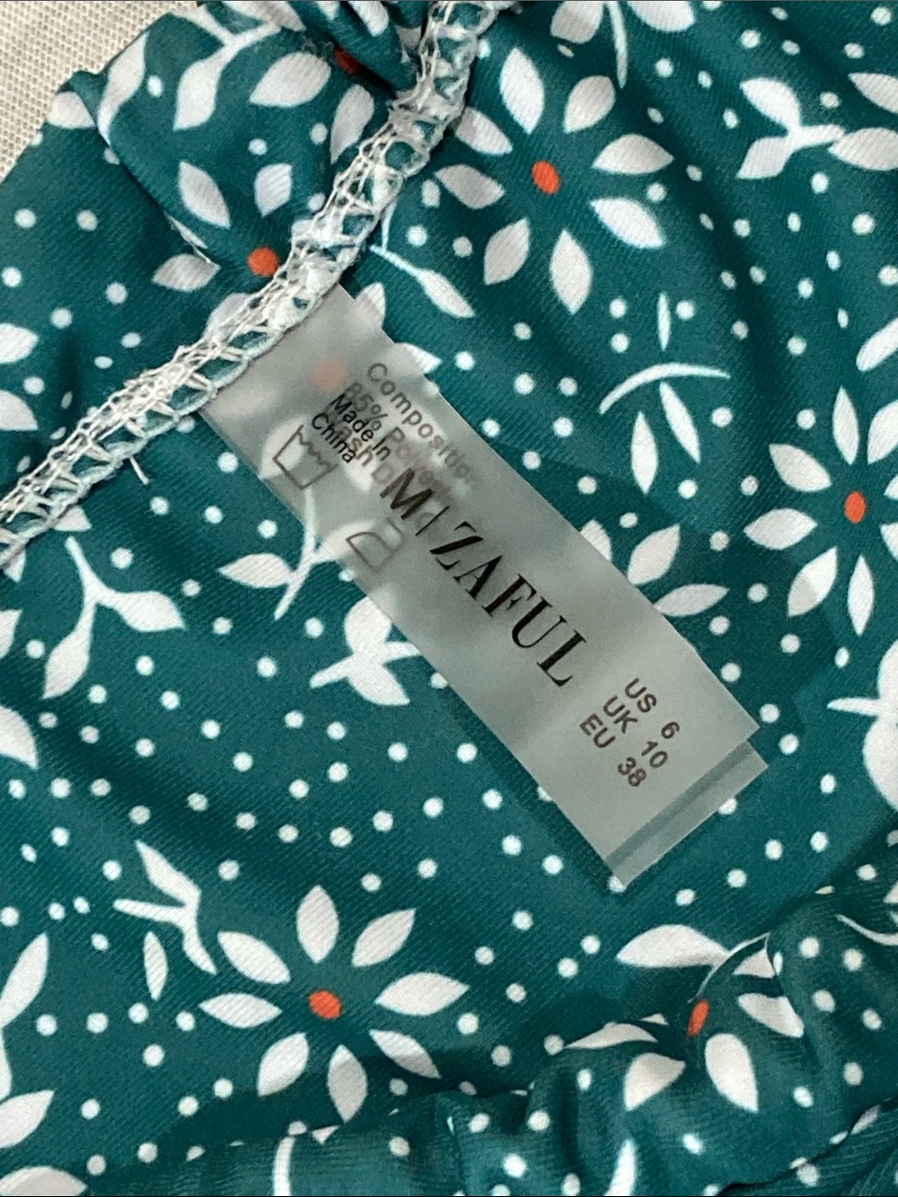 Zaful Teal Green Floral Bikini Bottom Sz 6 NWT - Picture 2 of 4